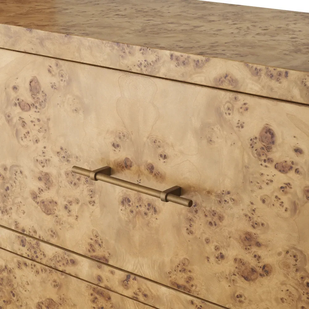 Biblioteca din Furnir mappa burl Maro deschis L120xH210cm Quinton Eichholtz