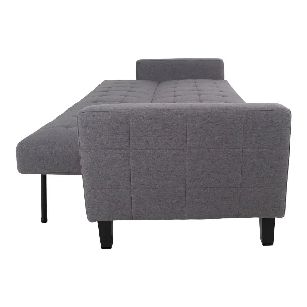 Canapea cu functie pat si spatiu depozitare tapitata cu Stofa Gri L204xH81cm Milton