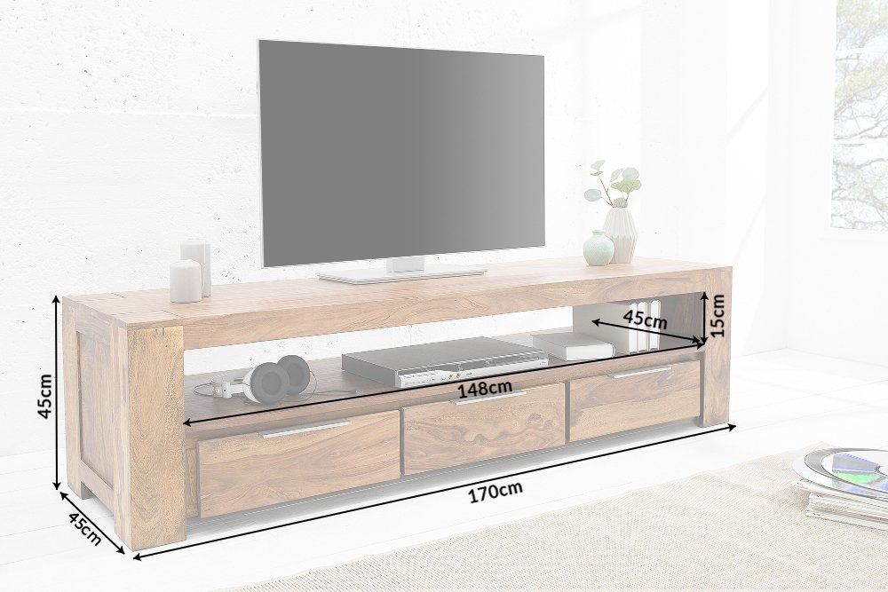 Comoda TV din Lemn de sheesham Maro Makassar L170xH45cm