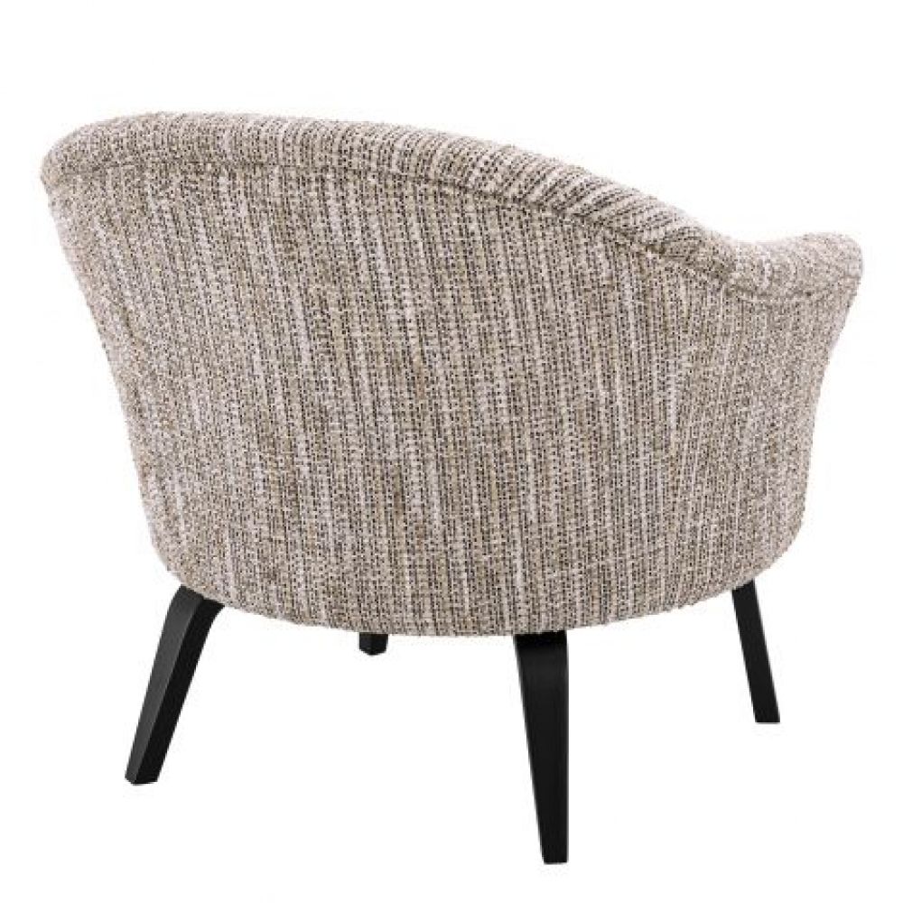 Fotoliu tapitat cu Material Textil Bej cu baza din Metal Negru H69xL68xA74cm Moretti