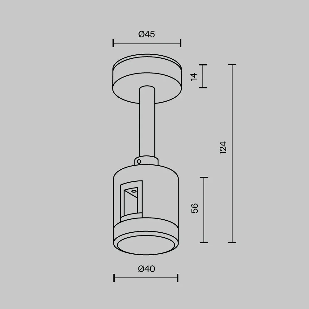 Suport scurt de tavan cu conector direct de alimentare 78 mm Flarity din Aluminiu Negru H12.4xL4.5cm Flarity