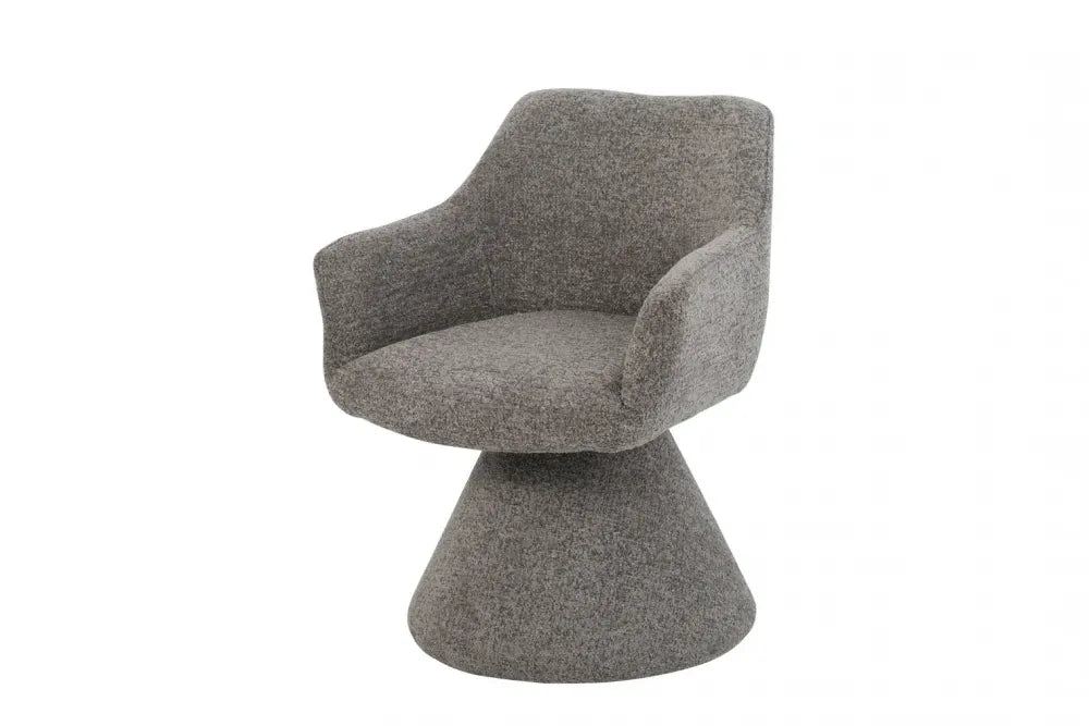 Scaun pivotant din Chenille Maro si Metal/Lemn Hx79Lx61xA62cm Ambiento