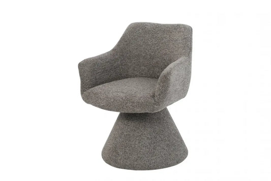 Scaun pivotant din Chenille Maro si Metal/Lemn Hx79Lx61xA62cm Ambiento