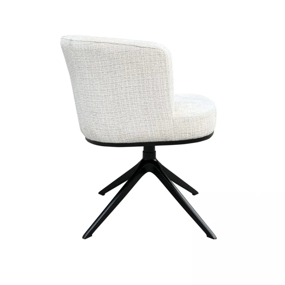Scaun tapitat cu Chenille Bej cu picioare din Metal Negru H77xL65xA64cm Cheyenne Richmond Interiors