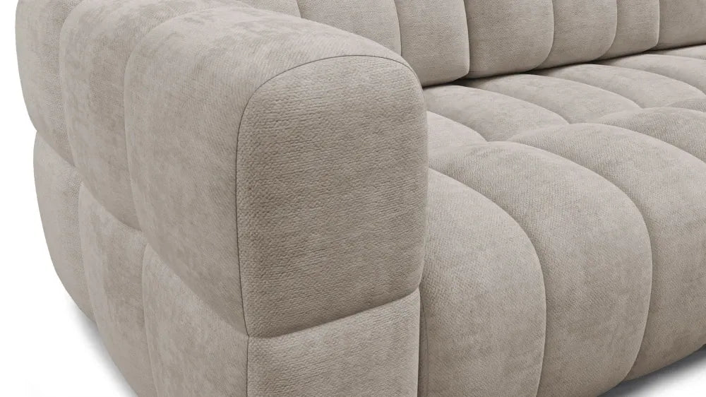 Coltar in forma de L tapitat cu material pet friendly Alias Bej L264 x 160cm