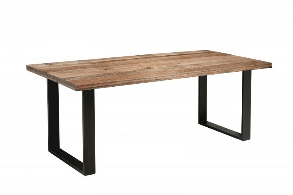 Masa dreptunghiulara din Lemn de mango Maro/Negru de 6 persoane L180x90cm Iron Craft
