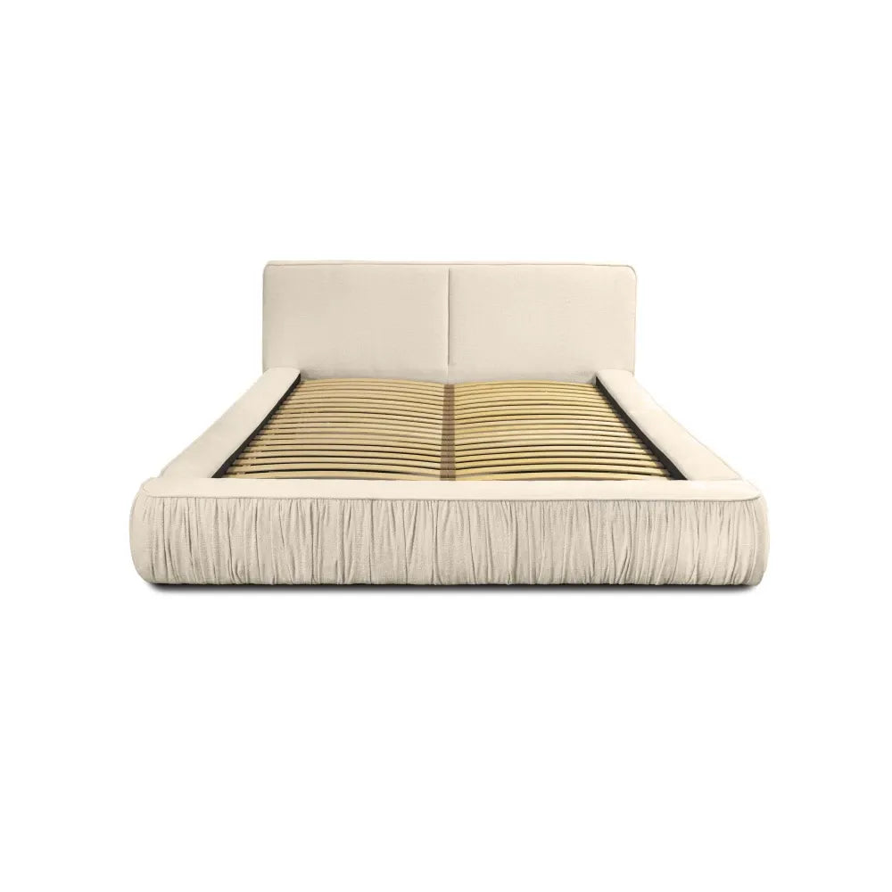 Pat 140x200cm tapitat cu Chenille Bej deschis Naomi