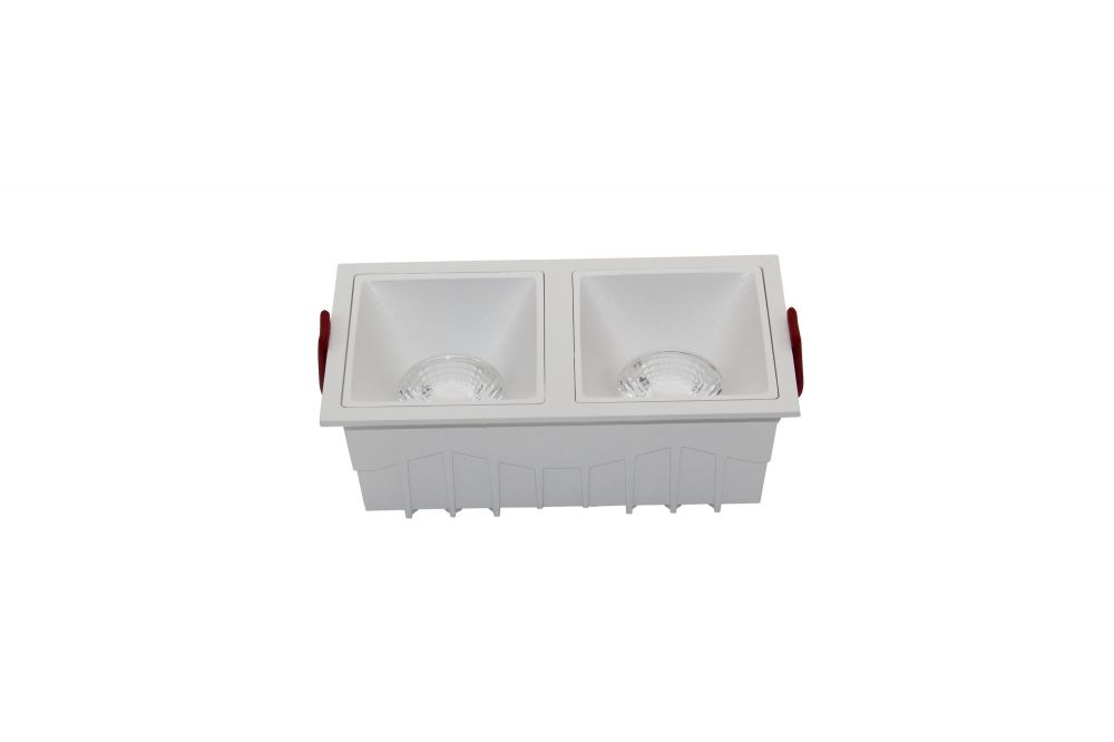 Spot dublu incastrat din Aluminiu Alb 30W 2250lm 3000k L17xH6cm Alfa LED