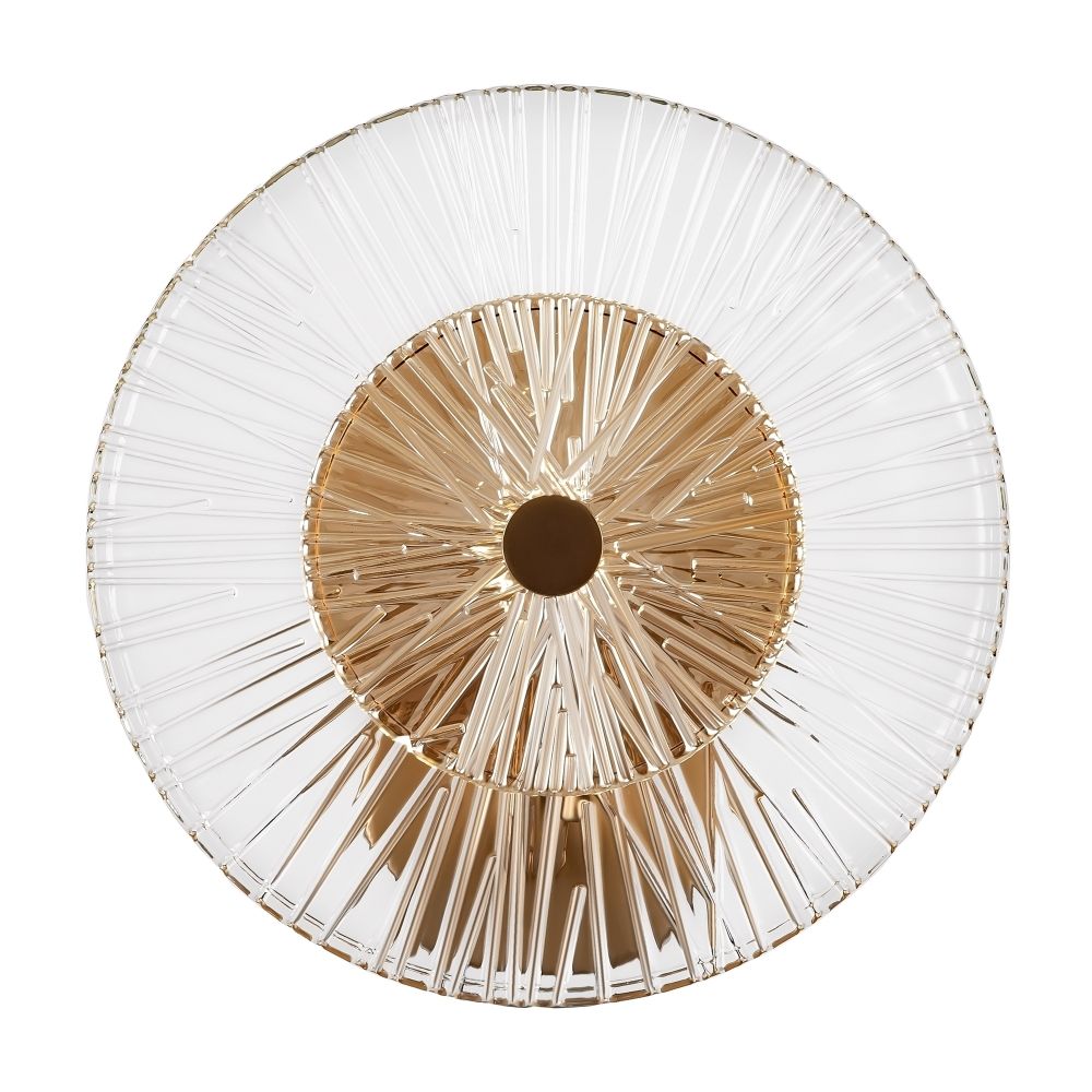 Aplica de perete Metal si Sticla Auriu/Transparent D28xH28cm Aster