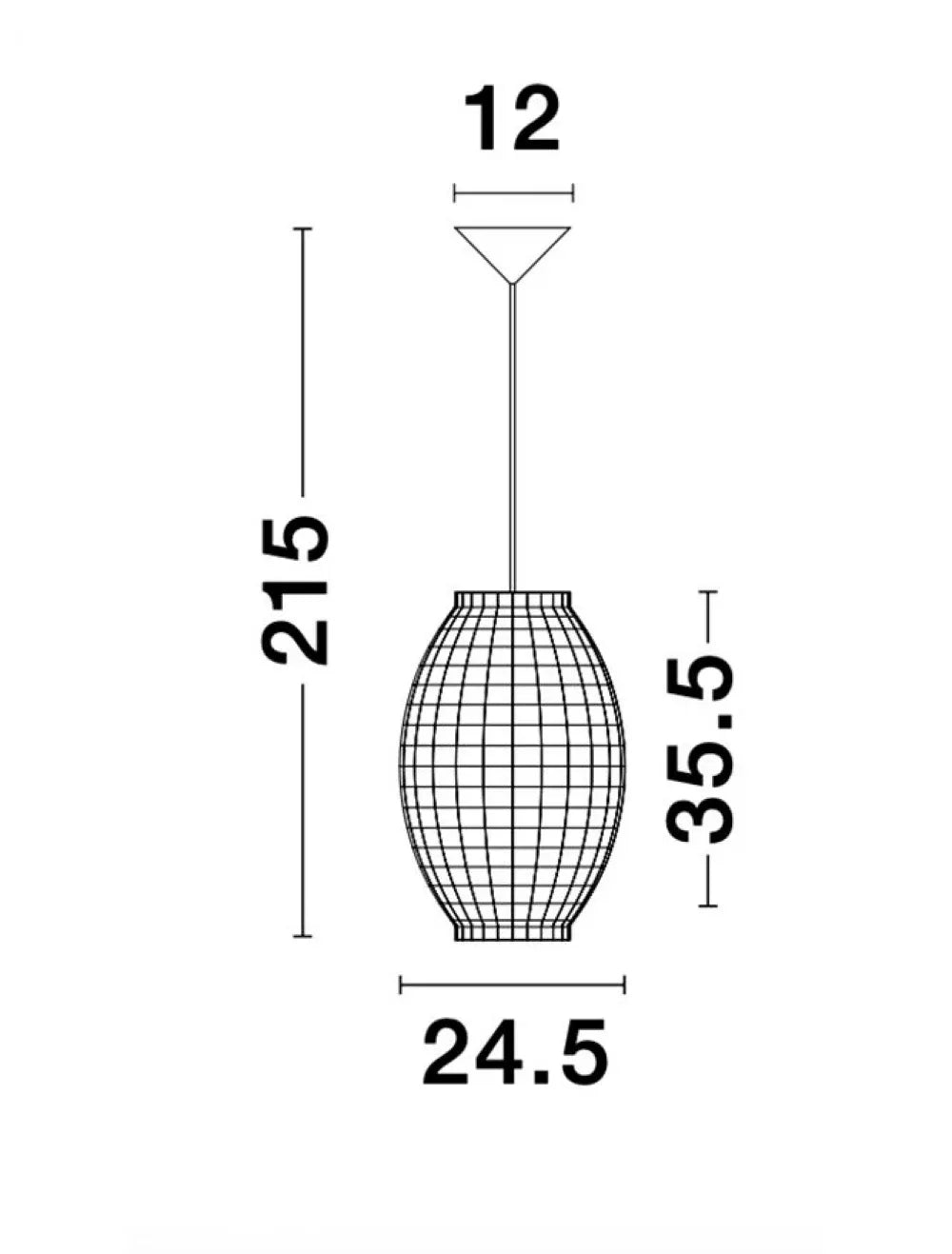 Pendul structura din Metal Negru si abajur din Ratan Bej H215xL24.5cm IP20 GRIFFIN