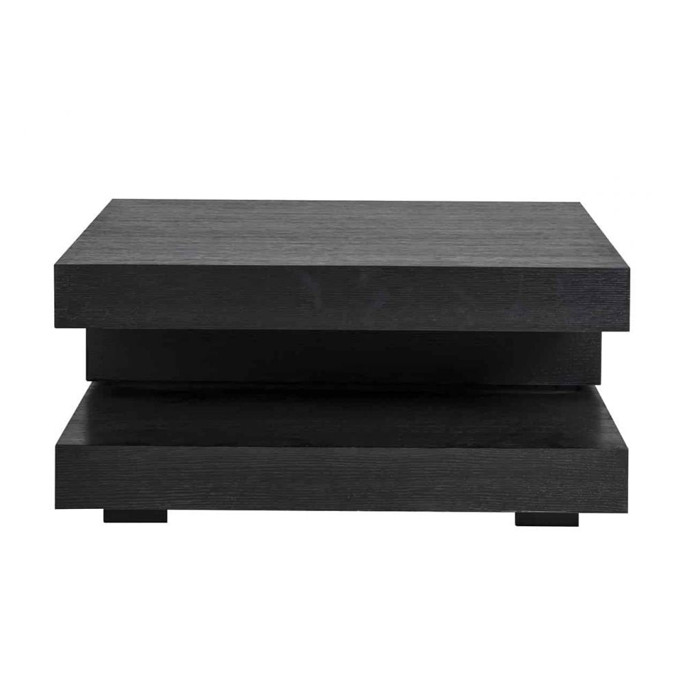 Masuta de cafea patrata din furnir de stejar Negru L90xH42cm Oakura Richmond Interiors