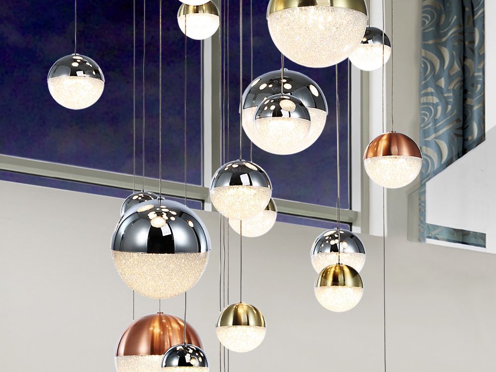 Lustra rotunda cu inaltime reglabila din Policarbonat Alb cu LED D83xH500cm 3000-4000k Sphere Bluetooth