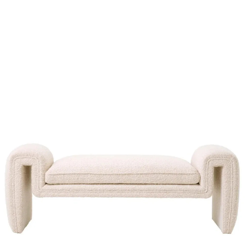 Bancheta tapitata cu Stofa boucle Crem L144xH52cm Tondo S Eichholtz