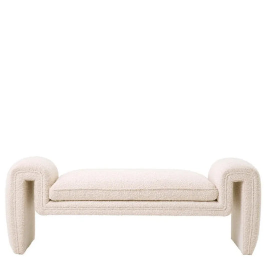 Bancheta tapitata cu Stofa boucle Crem L144xH52cm Tondo S Eichholtz