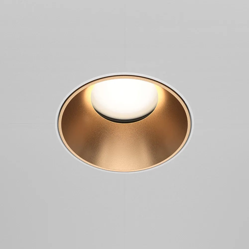 Spot incastrat rotund din Aluminiu Alb/Auriu mat H4xD10cm IP 20 GU10 10W Share