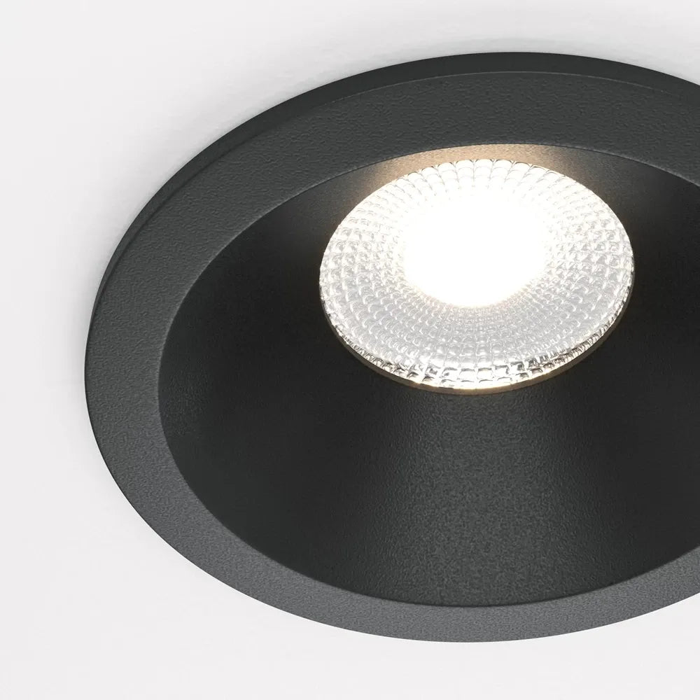 Spot incastrat rotund dimabil din Aluminiu Negru H8.5xD8.5cm IP 65 12W 930lm 4000k Zoom