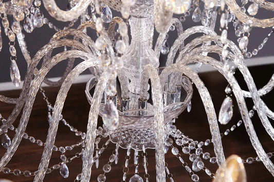 Candelabru din Metal Argintiu si Acrilic Transparent D120xH110cm Diamonds