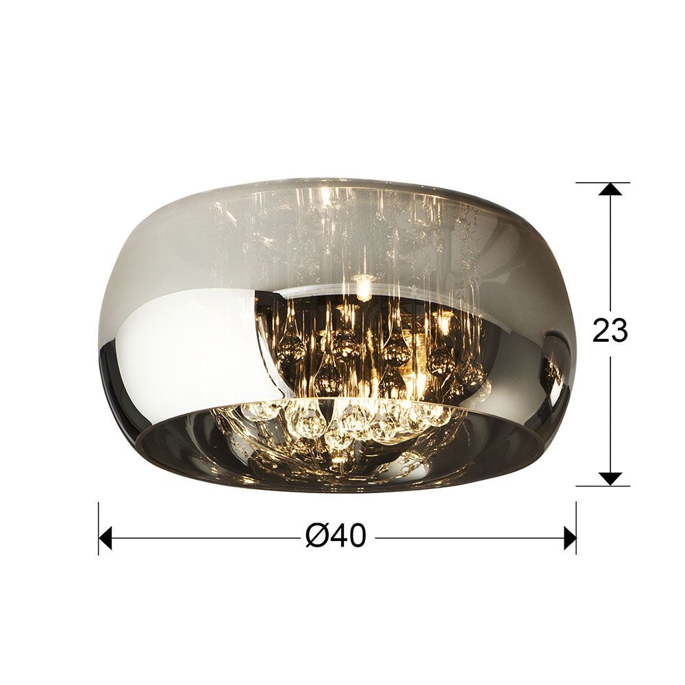 Plafoniera Argos din Sticla Argintie 5xG9 H23xD40cm