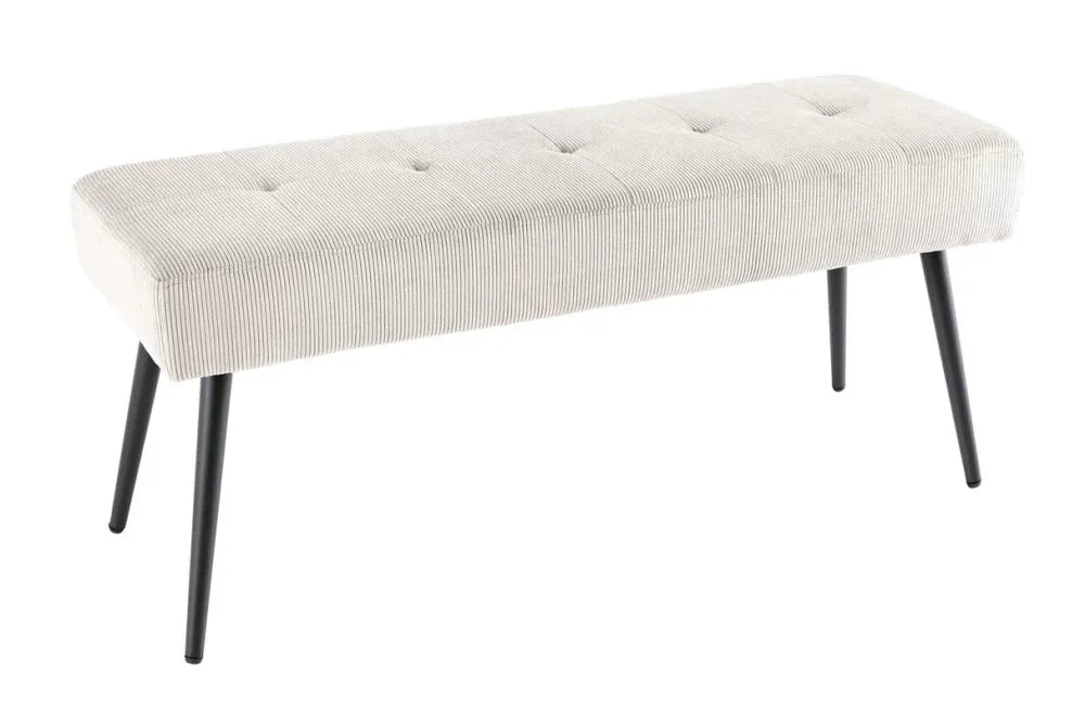 Bancheta din Metal Negru si Catifea raiata Bej H43xL100cm Boutique