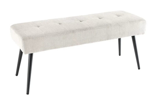 Bancheta din Metal Negru si Catifea raiata Bej H43xL100cm Boutique