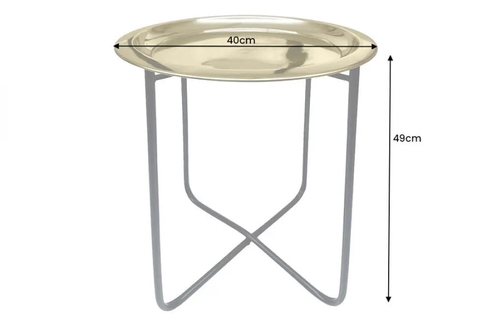 Masuta laterala din Metal Negru L40xH49cm Casablanca