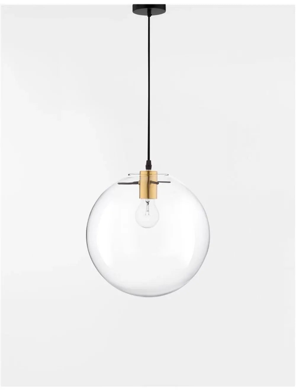 Pendul structura din Metal Negru/Auriu si abajur din Sticla Transparent H181xL25cm IP20 MIRALE