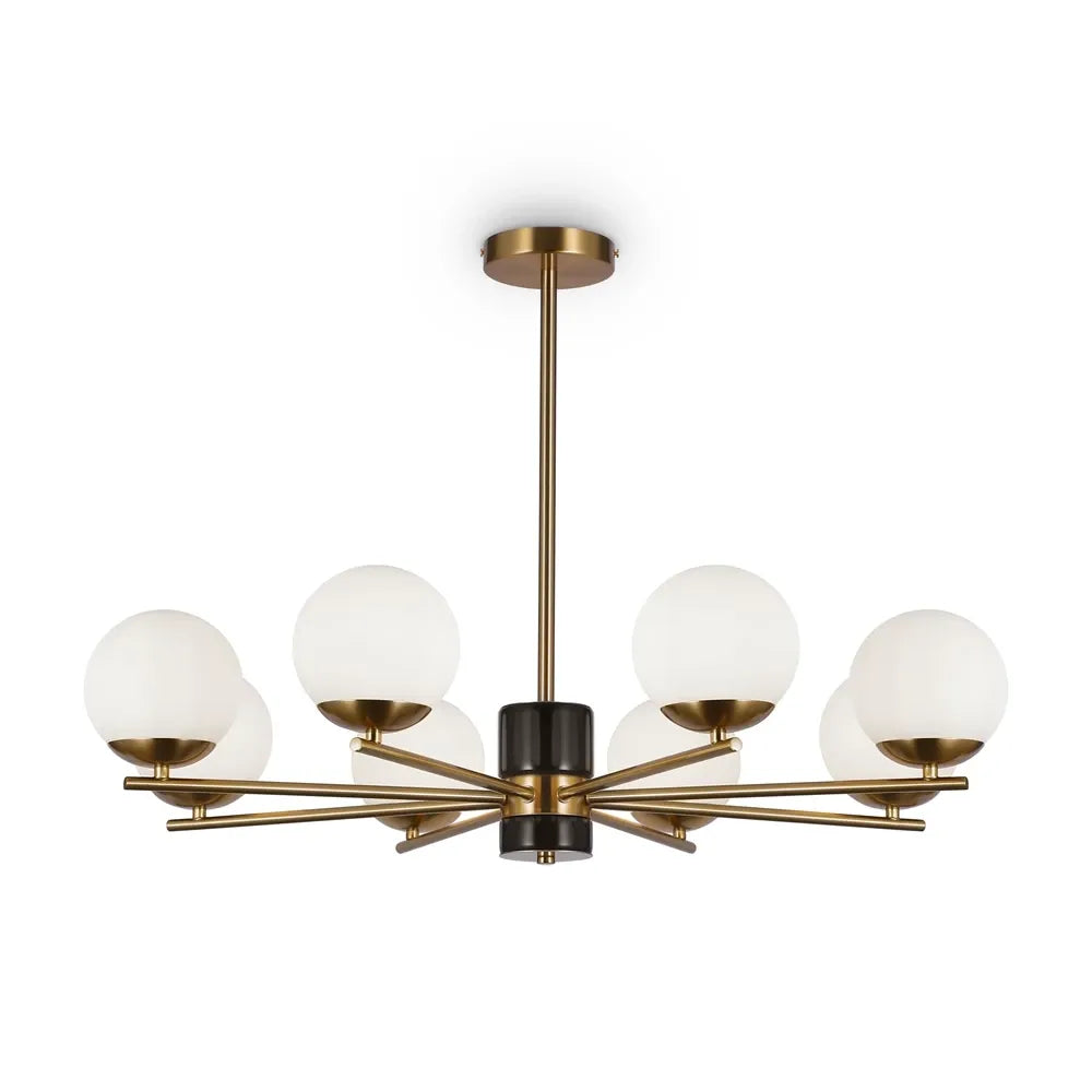 Lustra din Metal si Sticla Alama/Alb H56xD81cm 60W Marble