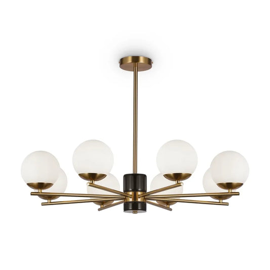 Lustra din Metal si Sticla Alama/Alb H56xD81cm 60W Marble
