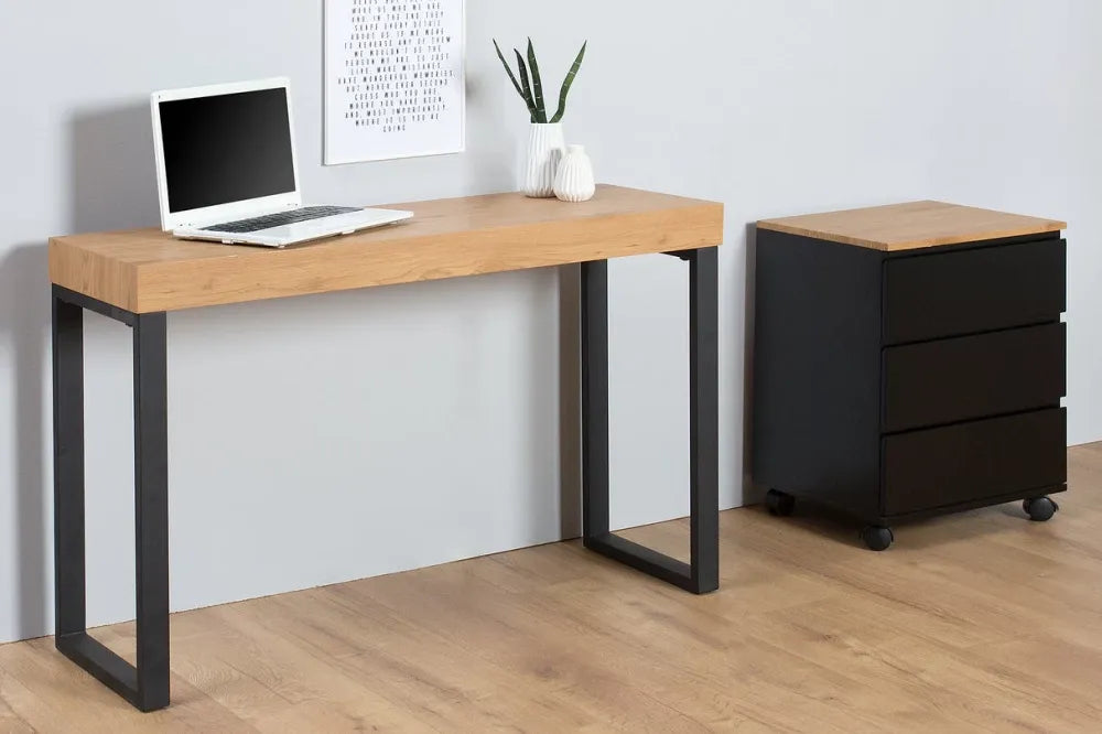 Birou din MDF Maro si Metal Negru L120xH75cm OAK DESK