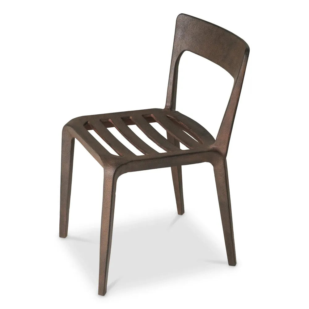Scaun din Aluminiu Aspect oxidat L48xA56.5xH78cm Quentin Eichholtz