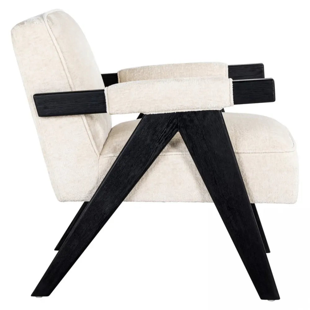 Fotoliu tapitat cu Chenille Alb H84xA84.5xL67cm Cooper Richmond interiors