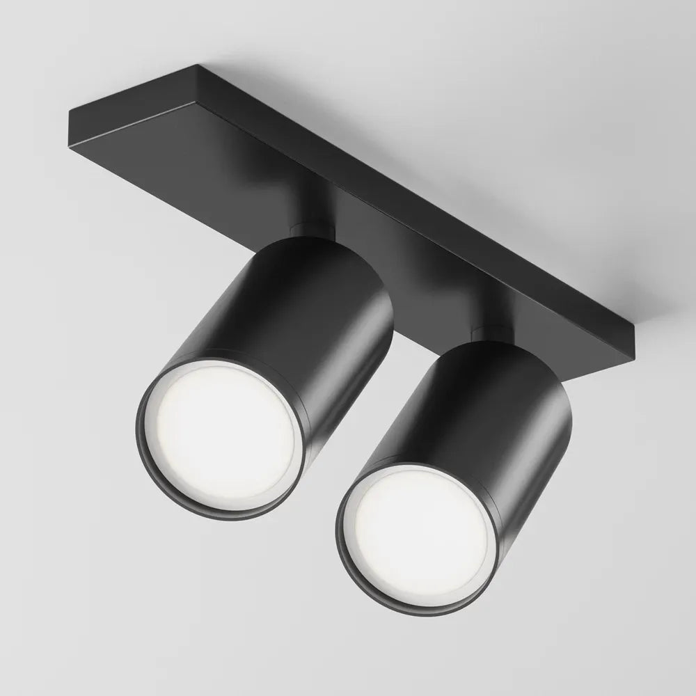 Spot dublu aplicabil din Aluminiu Negru H12xL34cm IP 20 GU10 10W FOCUS S