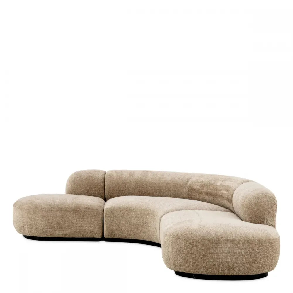 Canapea fixa de 3 locuri tapitata cu Stofa Lyssa Bej L300x257cm Bjorn L Eichholtz