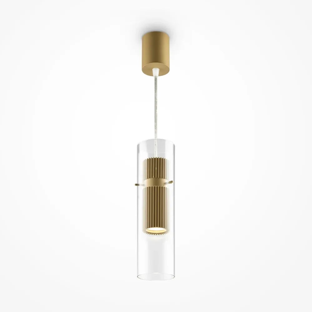 Pendul din Metal si Sticla Auriu/Transparent H170xD8cm 50W Dynamics