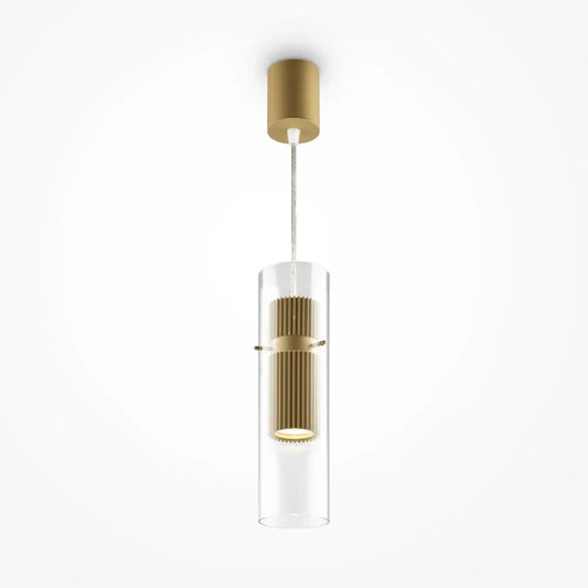 Pendul din Metal si Sticla Auriu/Transparent H170xD8cm 50W Dynamics