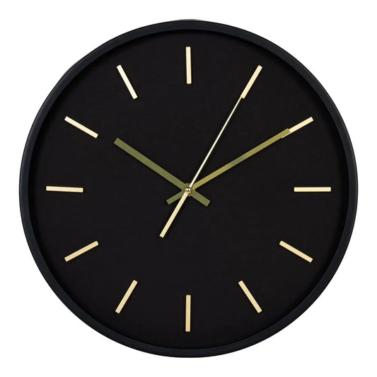Ceas de perete din Plastic/Sticla Negru/Transparent D35cm Kensington
