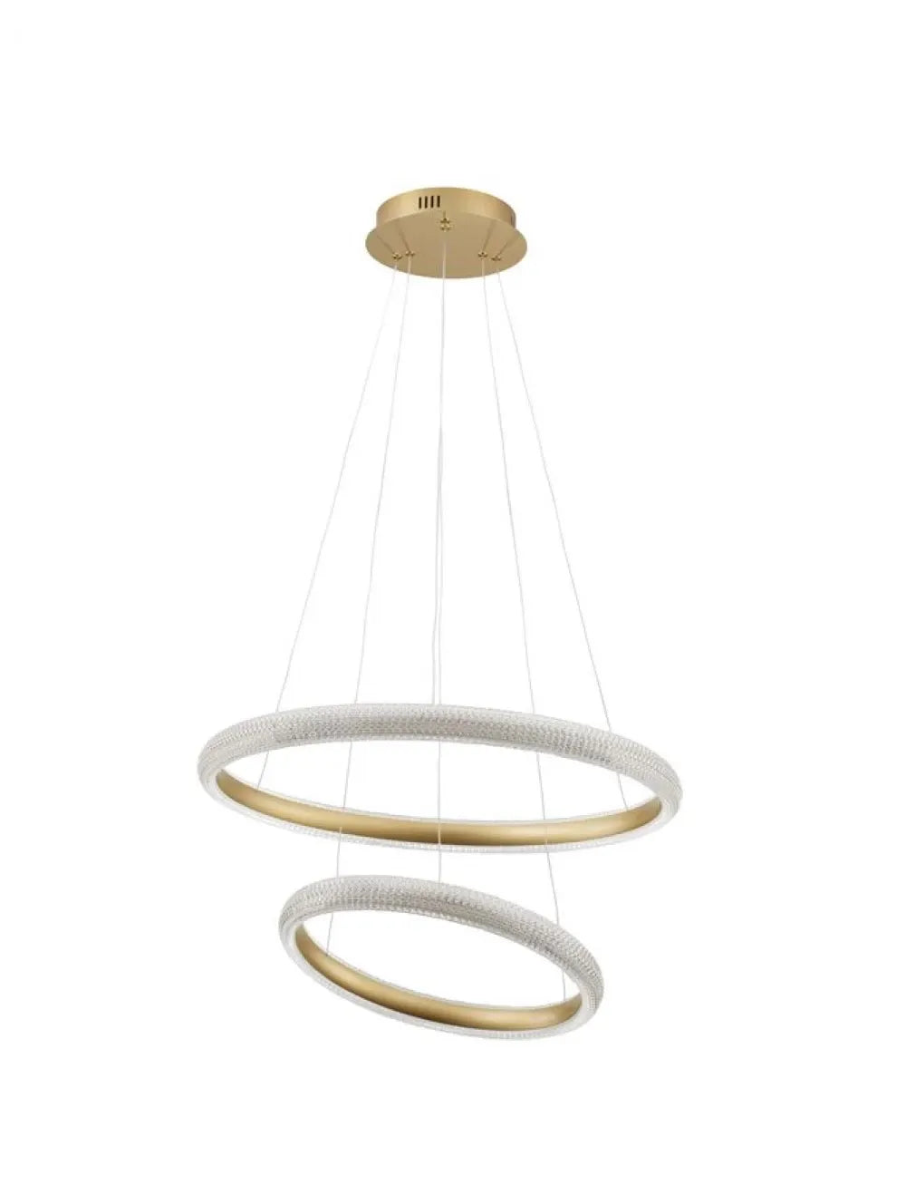 Candelabru structura din Aluminiu Auriu si abajur din Acrilic Transparent H120xL59cm IP20 41.5W 3500lm 3000k MEDORA