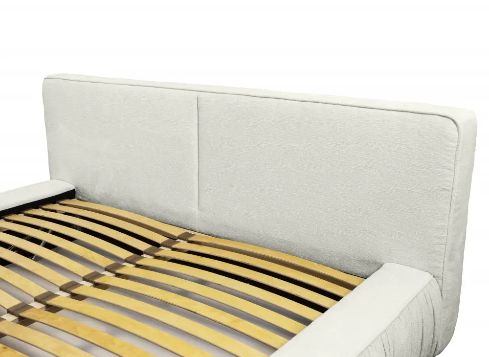 Pat 160x200cm tapitat cu Chenille Crem Naomi