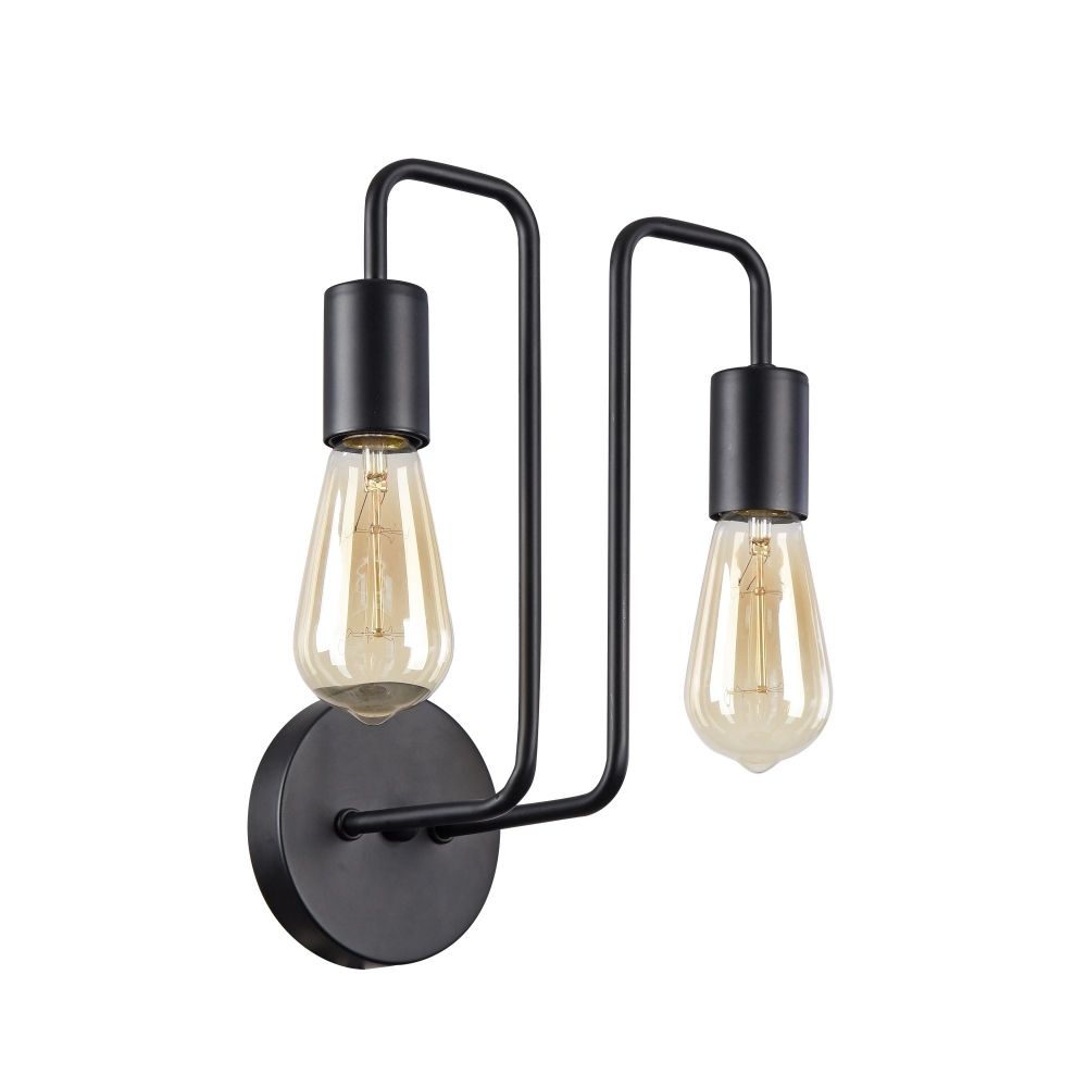 Aplica de perete din Metal Negru cu 2 becuri L25x17xH31cm Gilbert