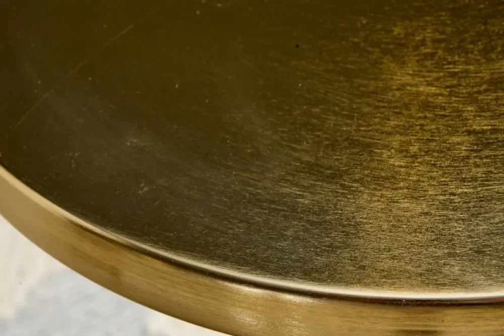 Masuta laterala Rotunda din Metal Auriu D38xH57cm Abstract