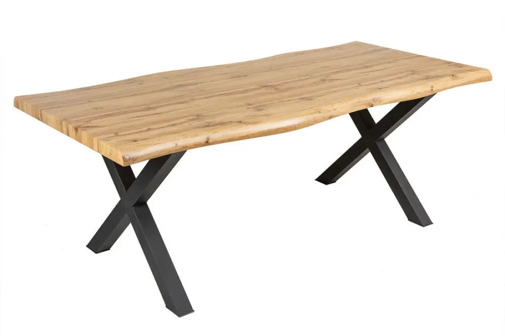Masa din Derivat din lemn Maro si Metal Negru L200xH76cm Wild