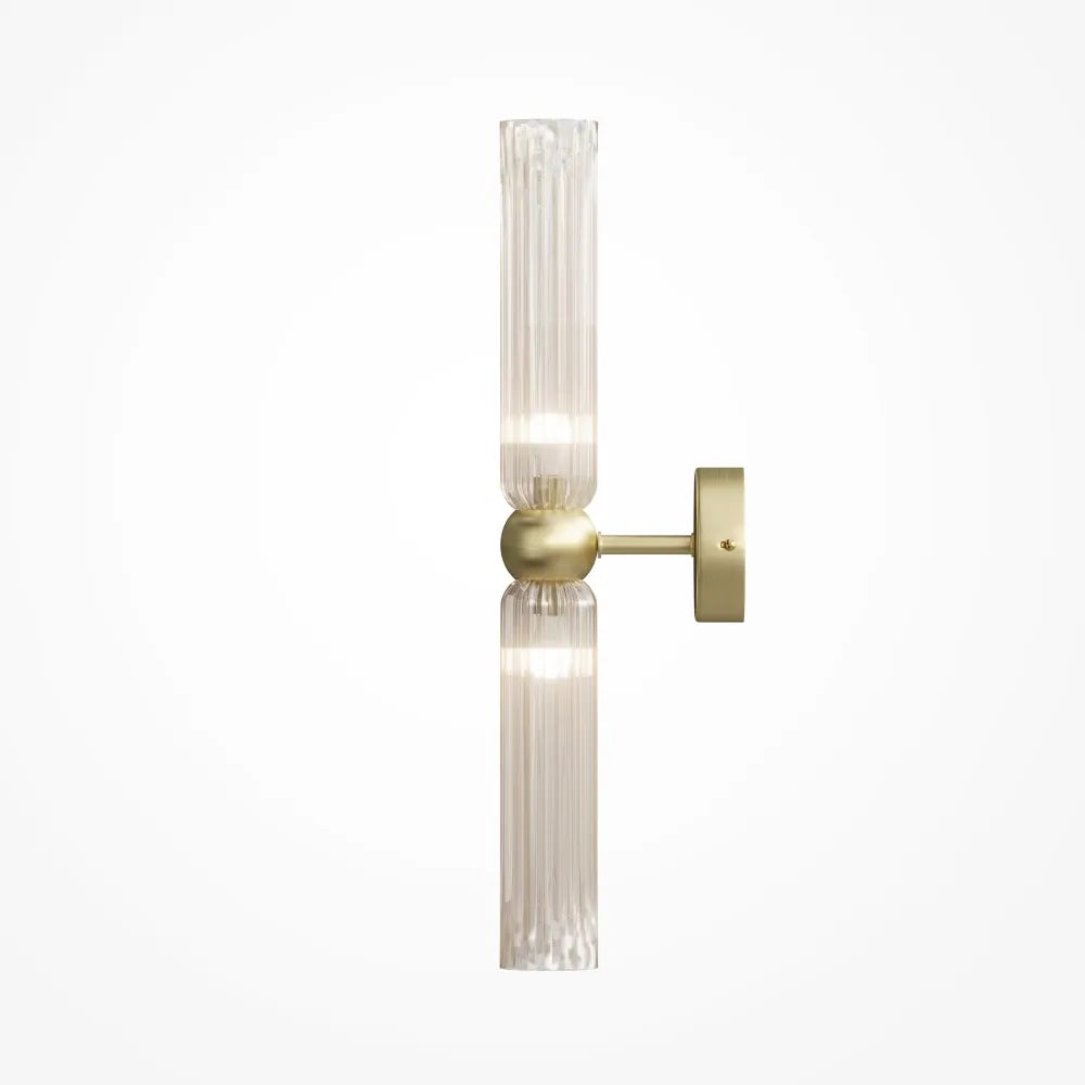 Aplica perete din Metal Auriu si Sticla Auriu Cognac H43.5xD5cm Antic