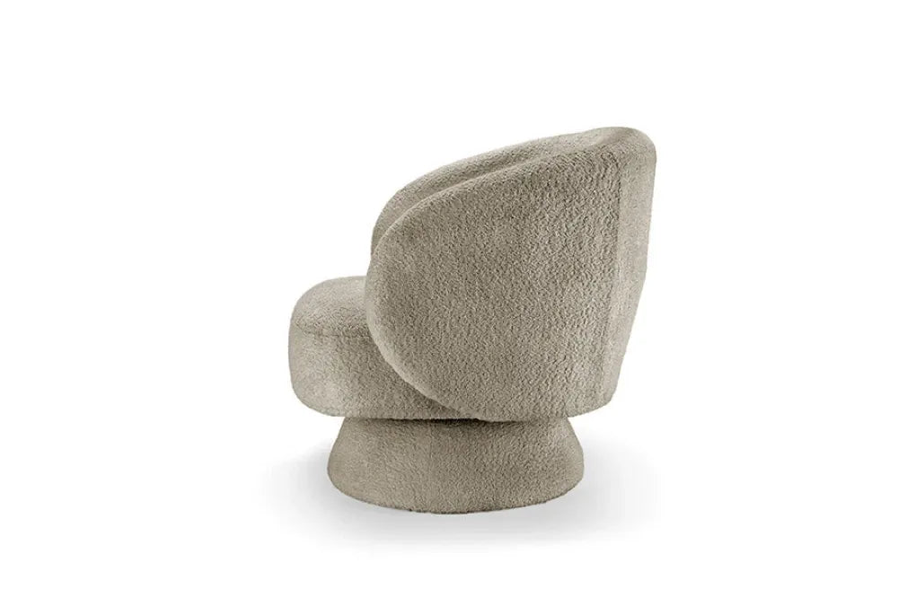 Fotoliu rotativ tapitat cu Stofa boucle Maro taupe H76xL76xA75cm Bossa Nova