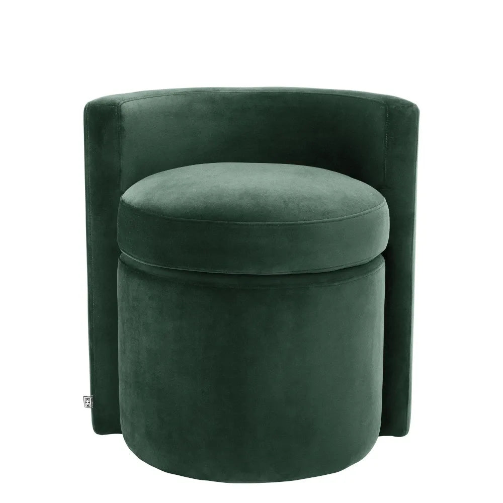Taburet tapitat cu Catifea Verde L61xA57xH64cm Arcadia Eichholtz