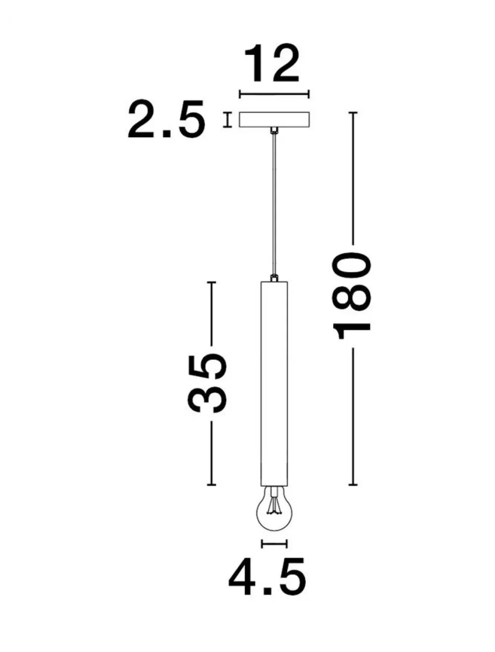 Pendul din Metal Auriu H180xL4.5cm IP20 NORWAY