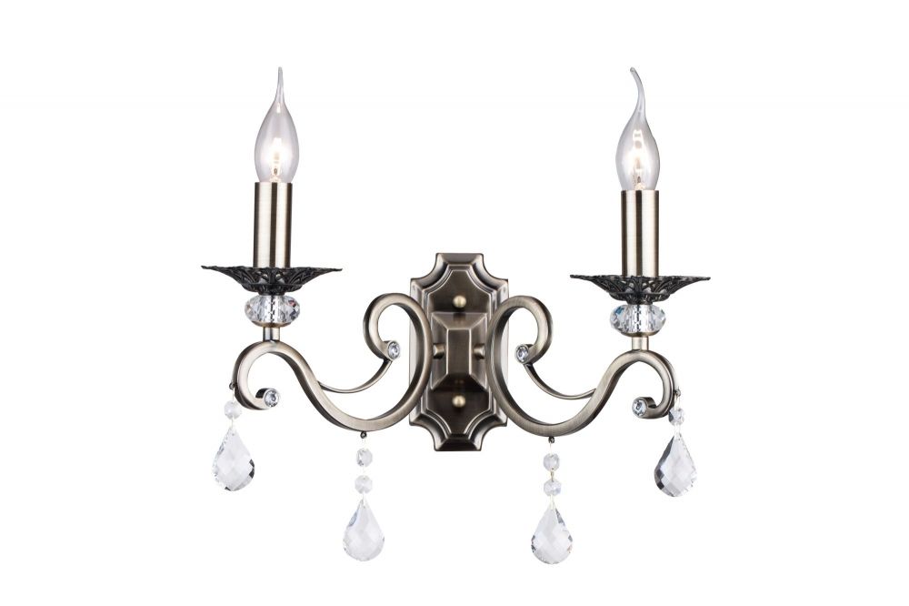 Aplica de perete din Metal Auriu cu 2 becuri L39x25xH39cm Grace