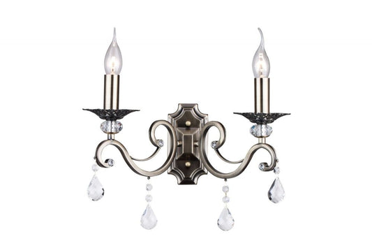Aplica de perete din Metal Auriu cu 2 becuri L39x25xH39cm Grace