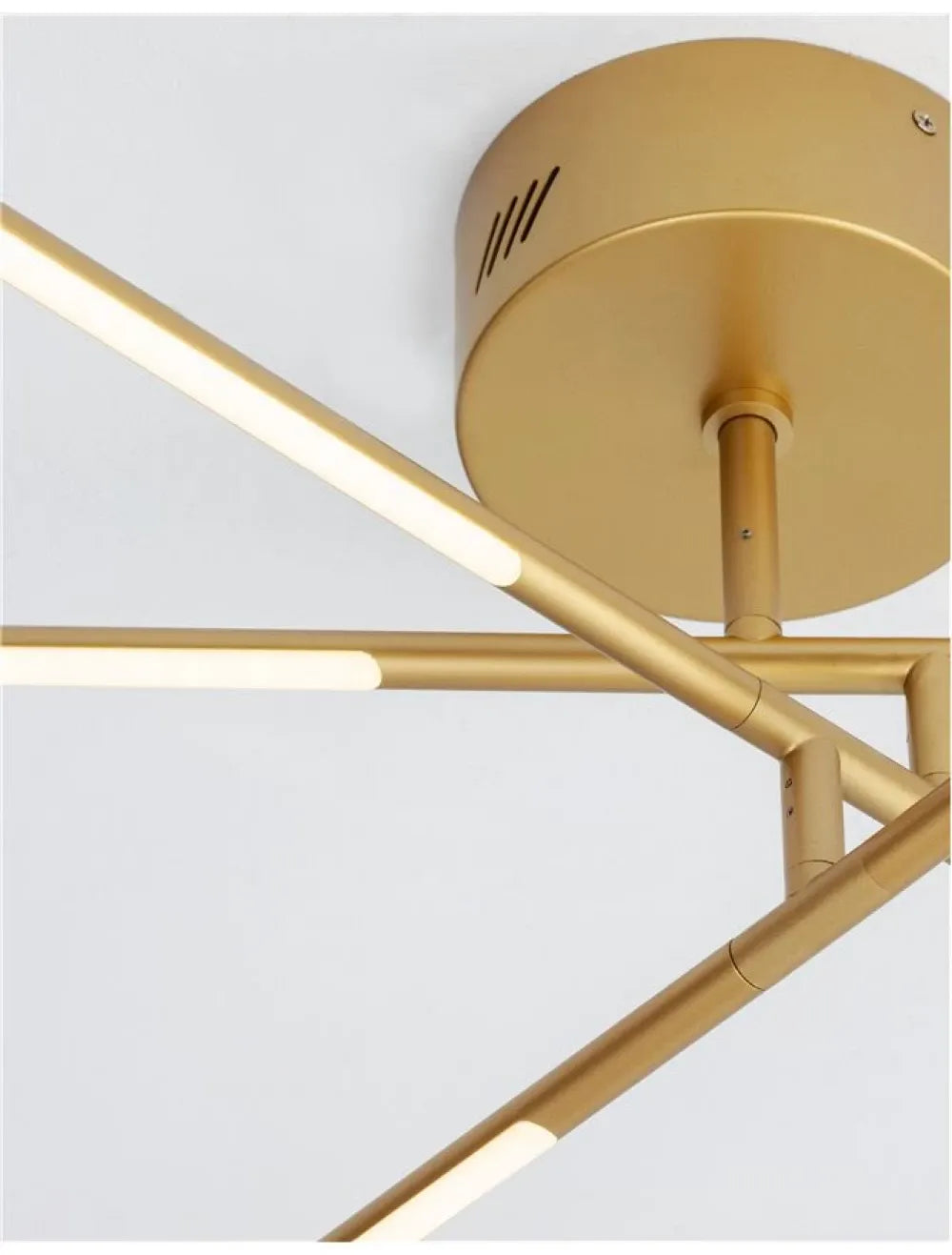 Plafoniera structura din Metal Auriu si abajur din Acrilic Alb H25.5xL84cm IP20 32W 2304lm 3000k RACCIO