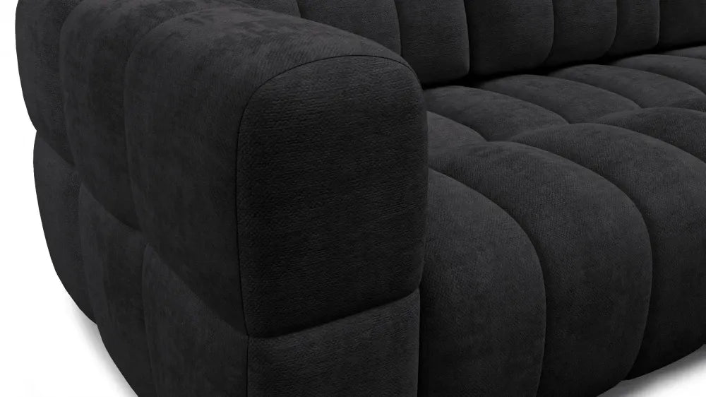 Coltar in forma de L tapitat cu material pet friendly Alias negru L264 x 160cm