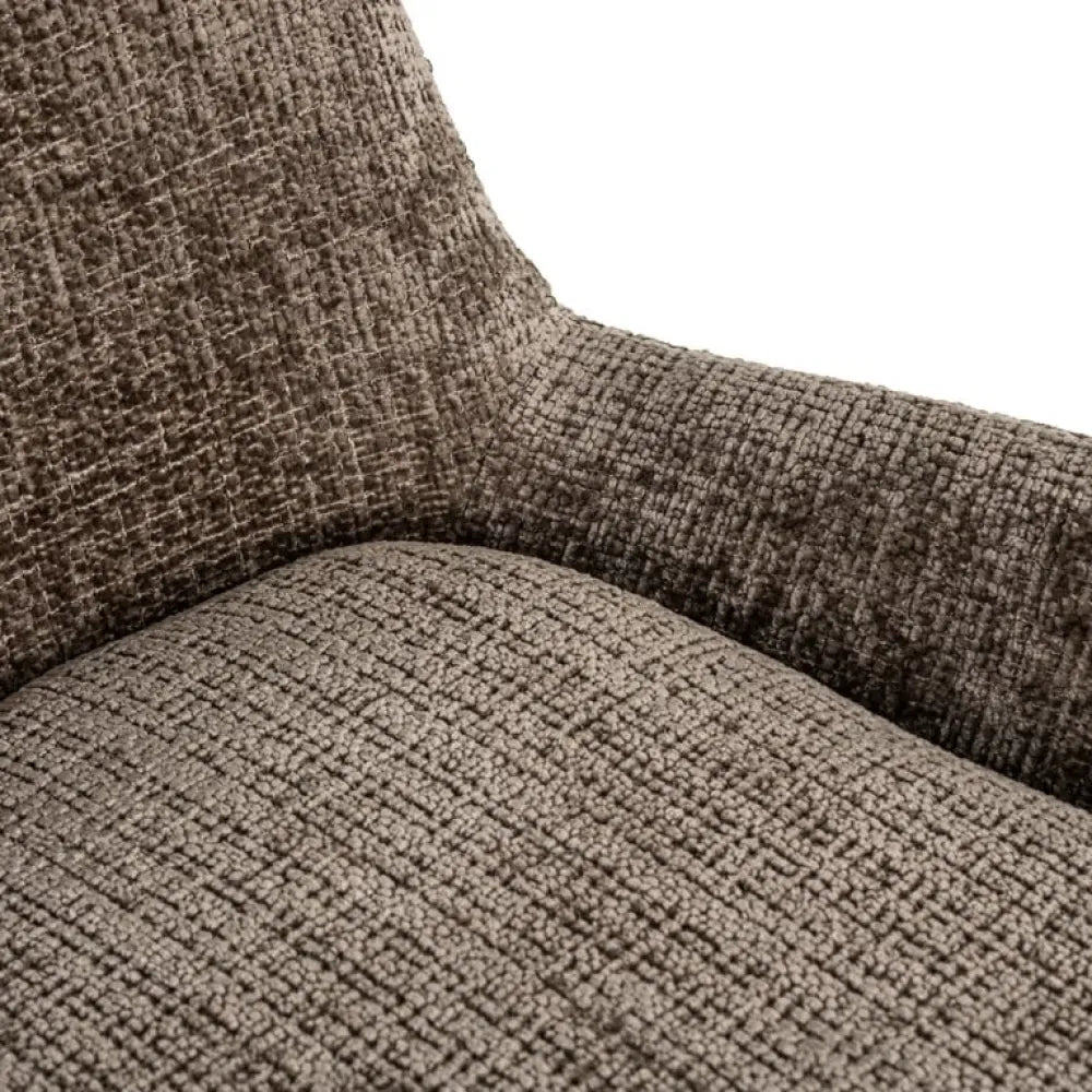 Scaun de insula tapitat cu Chenille Maro cu picioare din Metal Negru H91xL54xA53cm Linsey Richmond Interiors